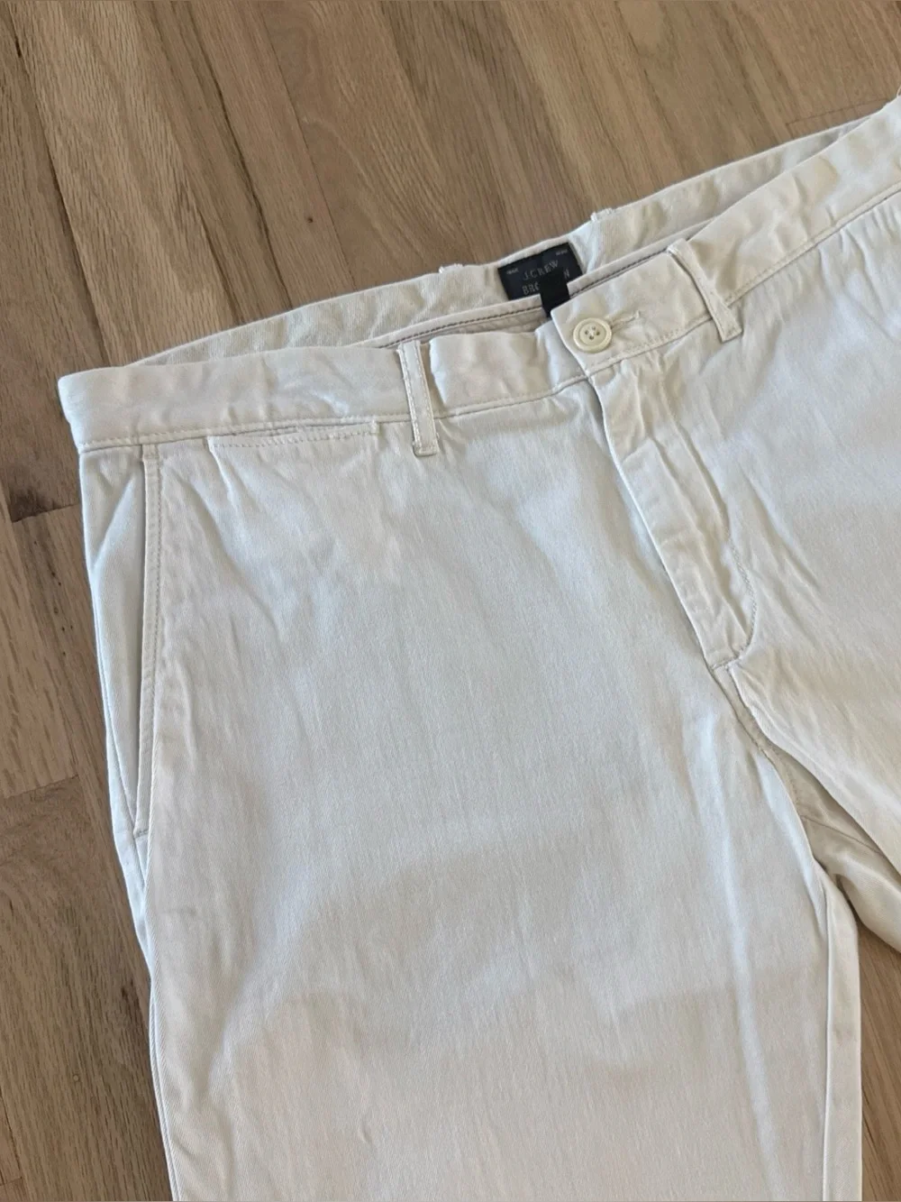 J.Crew Pants Men 33x32 Cream Broken In Fit Chino Casual Cotton Faded Preppy